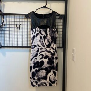 NWOT | Guess women’s leather top cutout dress —‎ small